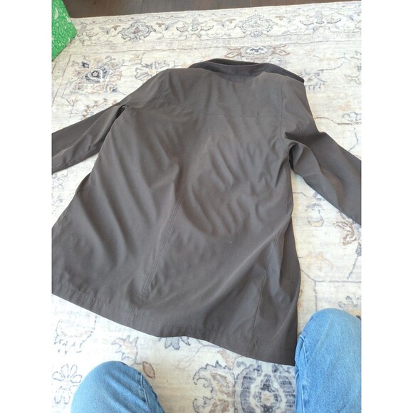 #53 Chaps Trench Coat Mens 42R Brown Overcoat Rain Jacket Button Out Liner Long - Picture 9 of 9